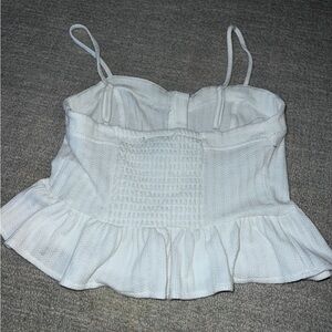 forever 21 white crop top small boho tank